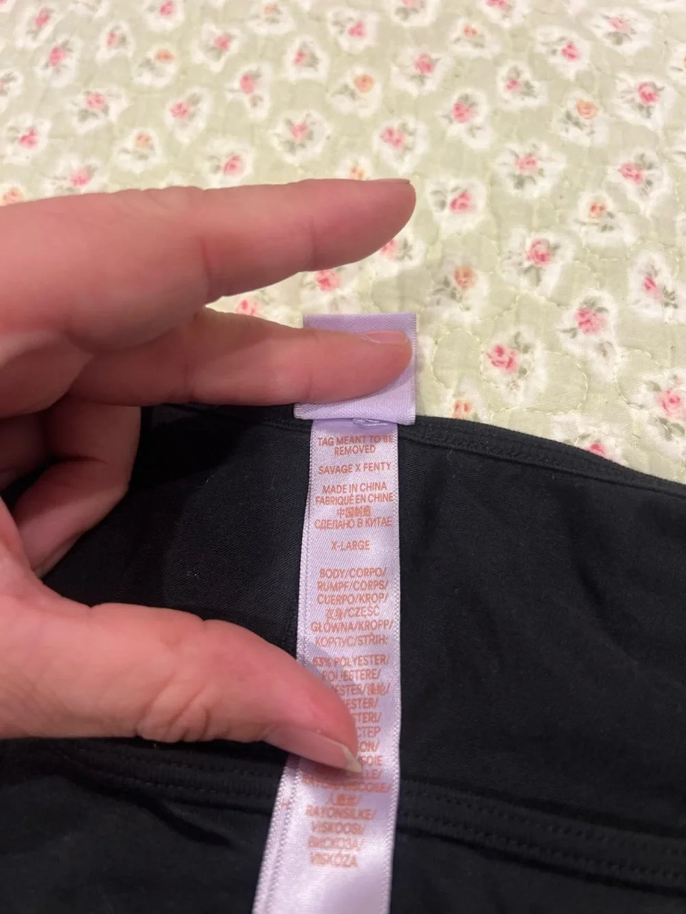 Savage X Fenty Black Tie-Side Bikini Bottoms